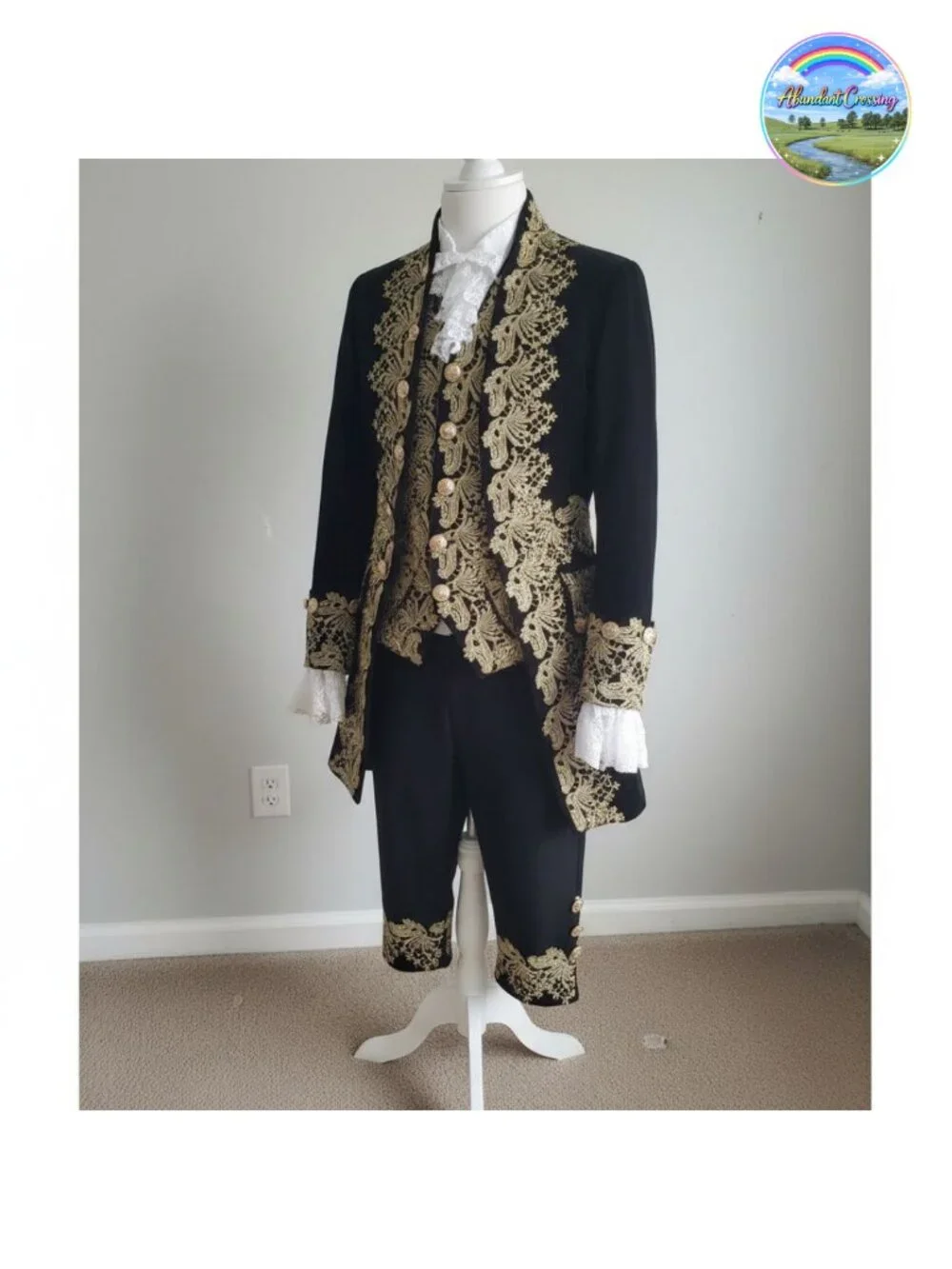 Men's Victorian Regency Tailcoat 5-Piece Costume Set Halloween Outfit